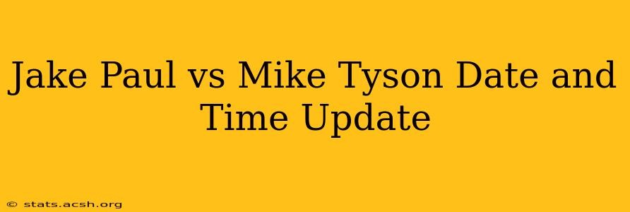 Jake Paul vs Mike Tyson Date and Time Update