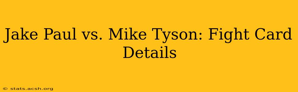 Jake Paul vs. Mike Tyson: Fight Card Details