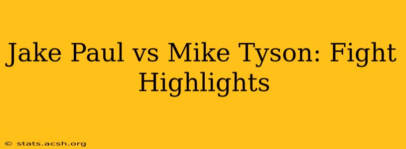 Jake Paul vs Mike Tyson: Fight Highlights