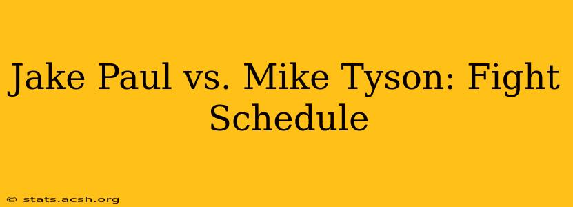 Jake Paul vs. Mike Tyson: Fight Schedule