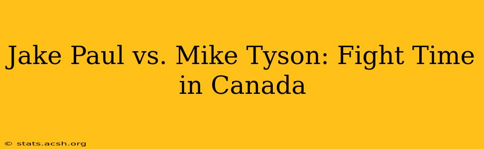 Jake Paul vs. Mike Tyson: Fight Time in Canada