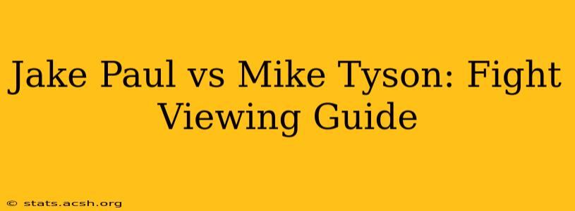 Jake Paul vs Mike Tyson: Fight Viewing Guide