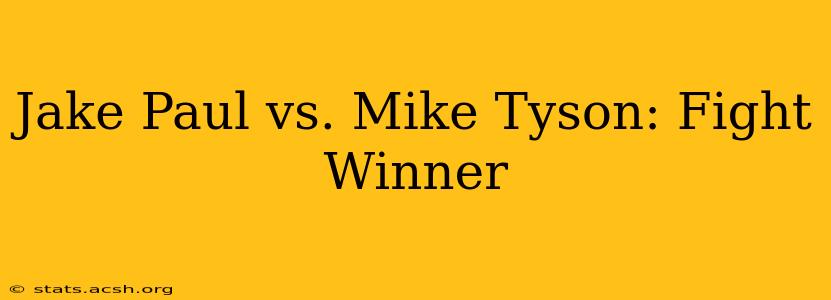 Jake Paul vs. Mike Tyson: Fight Winner