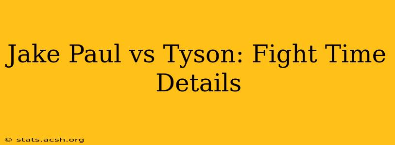 Jake Paul vs Tyson: Fight Time Details