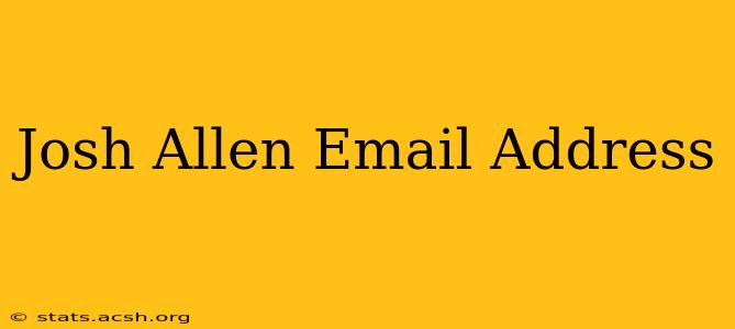 Josh Allen Email Address