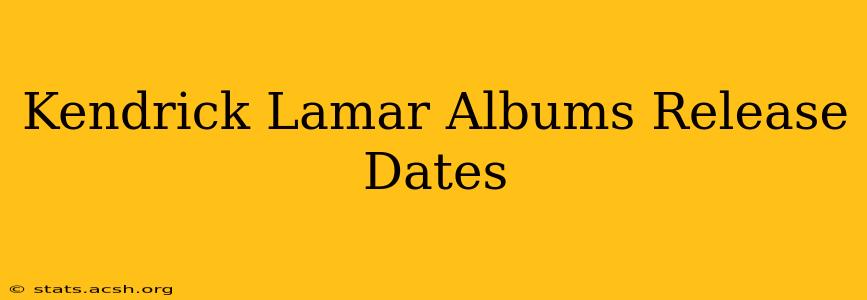 Kendrick Lamar Albums Release Dates