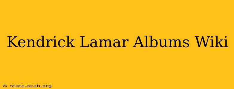 Kendrick Lamar Albums Wiki