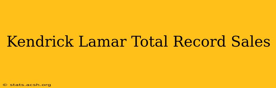 Kendrick Lamar Total Record Sales