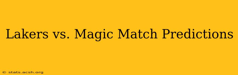 Lakers vs. Magic Match Predictions