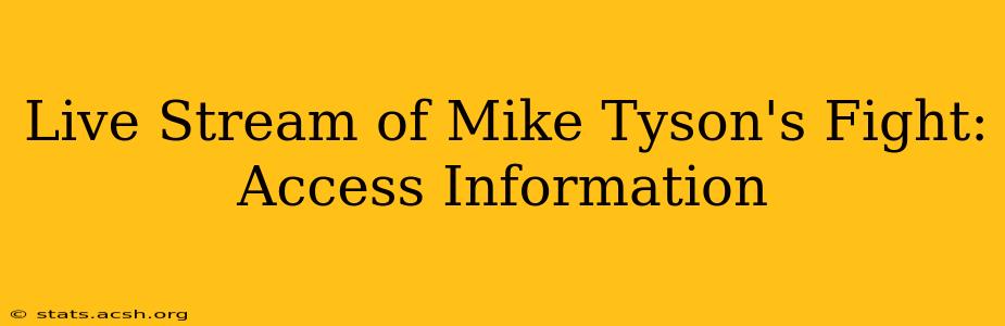 Live Stream of Mike Tyson's Fight: Access Information