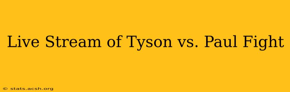 Live Stream of Tyson vs. Paul Fight