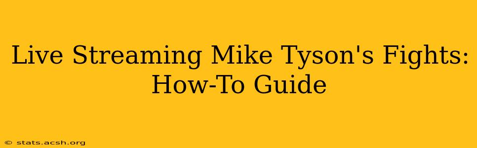 Live Streaming Mike Tyson's Fights: How-To Guide