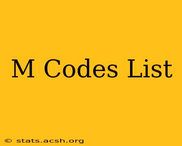 M Codes List