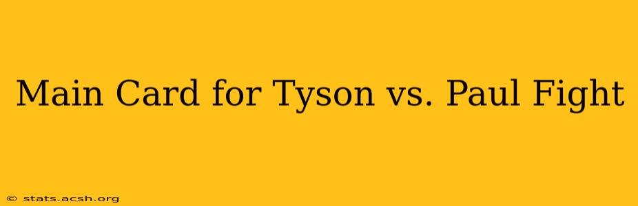 Main Card for Tyson vs. Paul Fight