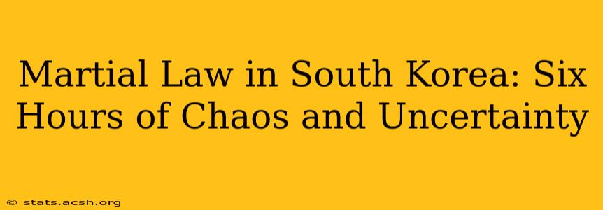 Martial Law in South Korea: Six Hours of Chaos and Uncertainty