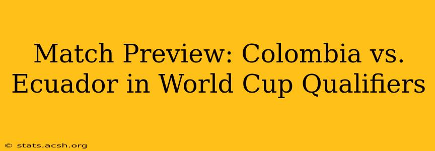 Match Preview: Colombia vs. Ecuador in World Cup Qualifiers