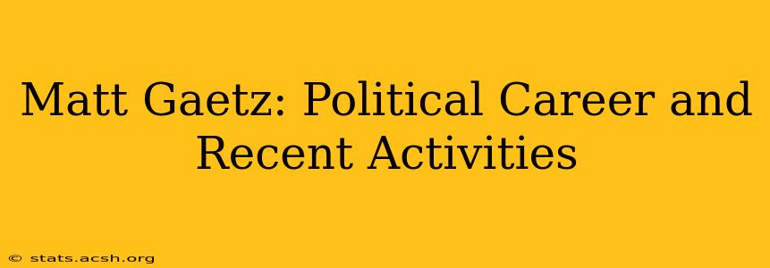 Matt Gaetz: Political Career and Recent Activities