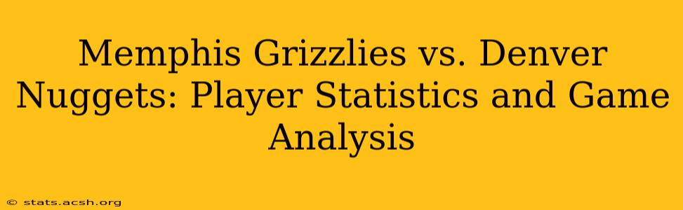 Memphis Grizzlies vs. Denver Nuggets: Player Statistics and Game Analysis