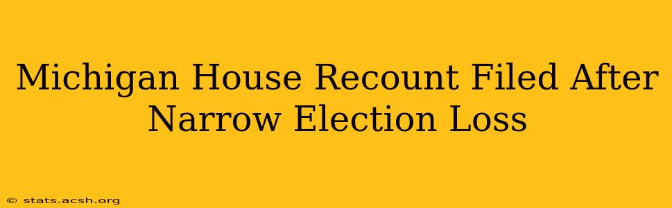 Michigan House Recount Filed After Narrow Election Loss