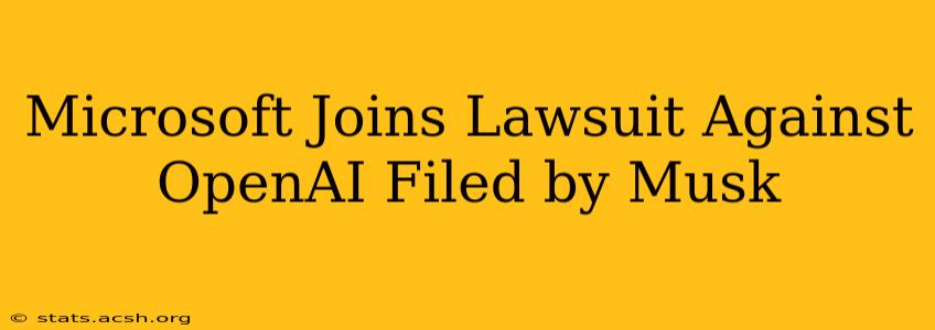 Microsoft Joins Lawsuit Against OpenAI Filed by Musk