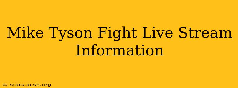 Mike Tyson Fight Live Stream Information