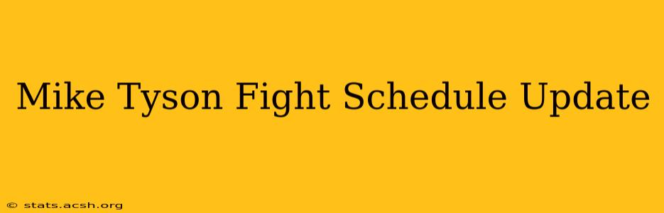 Mike Tyson Fight Schedule Update