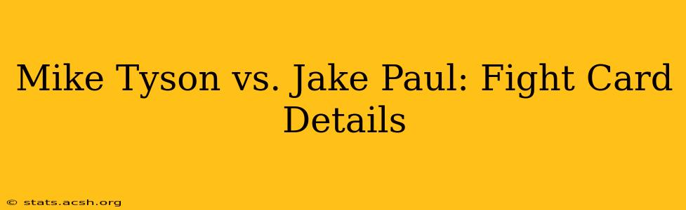 Mike Tyson vs. Jake Paul: Fight Card Details