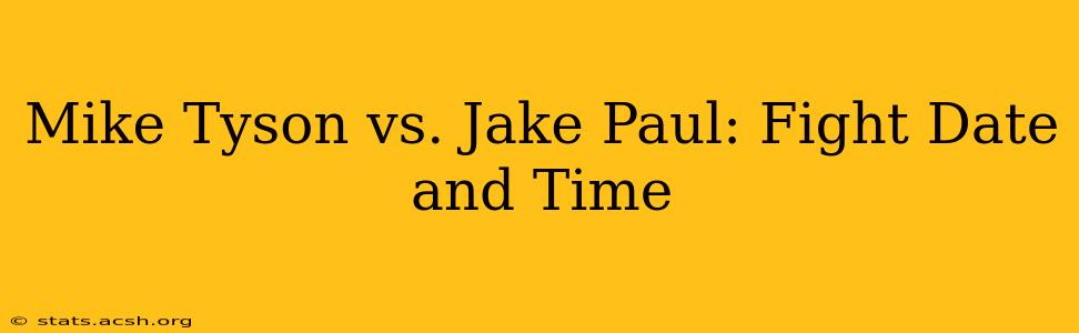 Mike Tyson vs. Jake Paul: Fight Date and Time