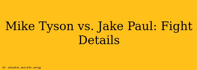 Mike Tyson vs. Jake Paul: Fight Details