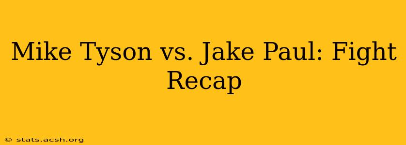 Mike Tyson vs. Jake Paul: Fight Recap