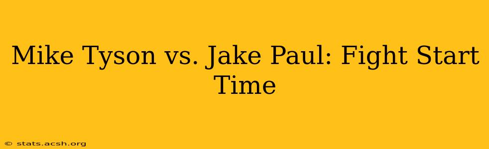 Mike Tyson vs. Jake Paul: Fight Start Time