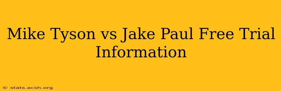 Mike Tyson vs Jake Paul Free Trial Information