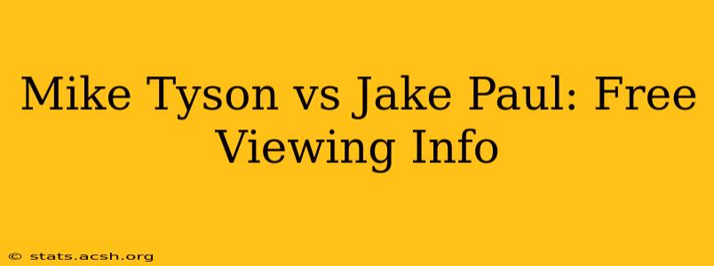 Mike Tyson vs Jake Paul: Free Viewing Info