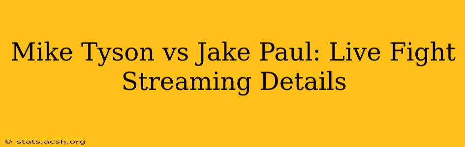 Mike Tyson vs Jake Paul: Live Fight Streaming Details