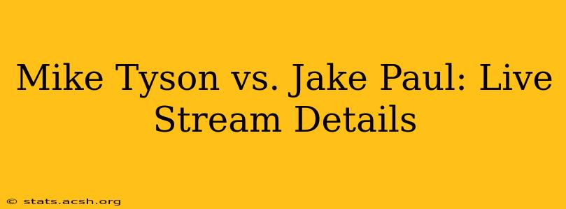 Mike Tyson vs. Jake Paul: Live Stream Details