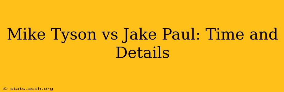 Mike Tyson vs Jake Paul: Time and Details