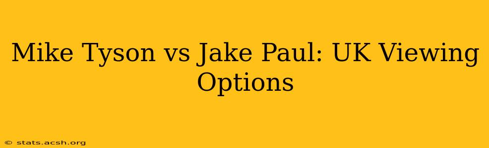 Mike Tyson vs Jake Paul: UK Viewing Options