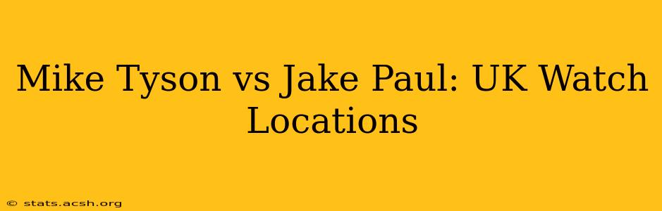 Mike Tyson vs Jake Paul: UK Watch Locations