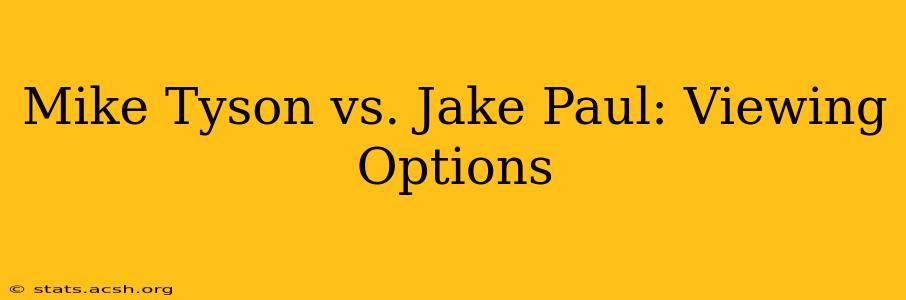 Mike Tyson vs. Jake Paul: Viewing Options