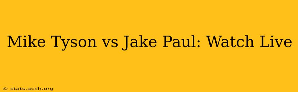 Mike Tyson vs Jake Paul: Watch Live