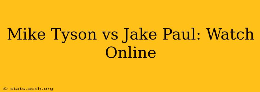 Mike Tyson vs Jake Paul: Watch Online