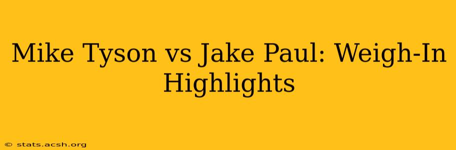 Mike Tyson vs Jake Paul: Weigh-In Highlights