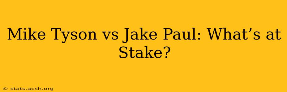 Mike Tyson vs Jake Paul: What’s at Stake?