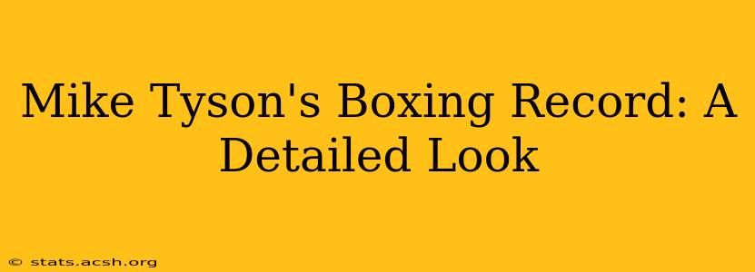 Mike Tyson's Boxing Record: A Detailed Look