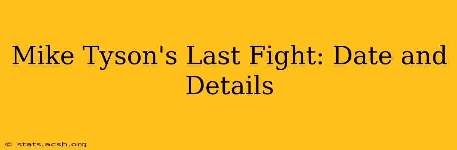 Mike Tyson's Last Fight: Date and Details