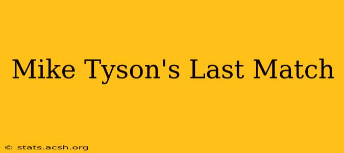 Mike Tyson's Last Match