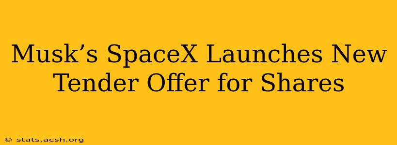 Musk’s SpaceX Launches New Tender Offer for Shares