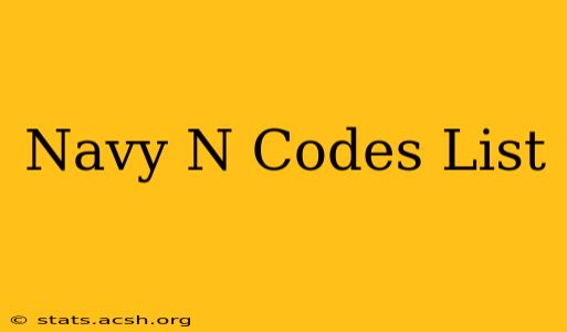 Navy N Codes List