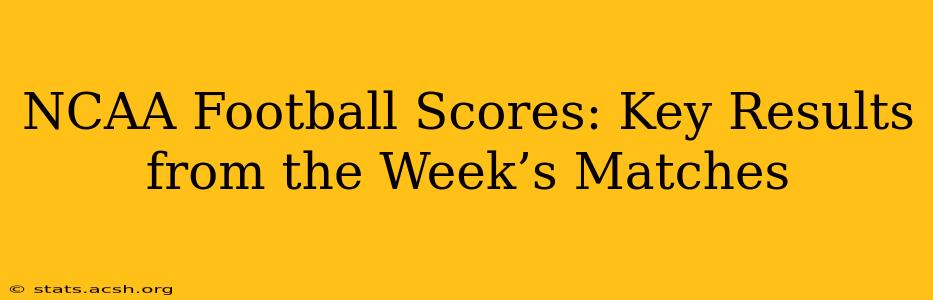 NCAA Football Scores: Key Results from the Week’s Matches