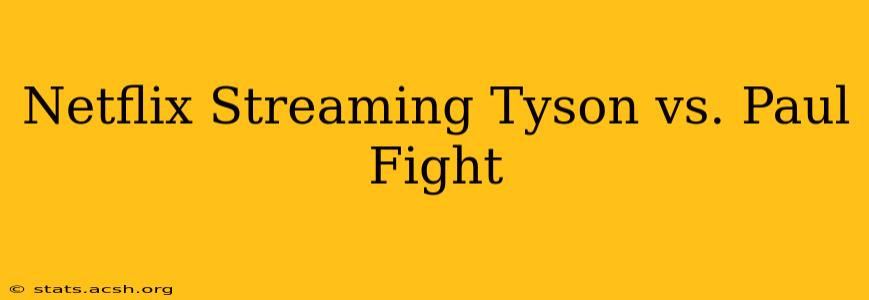 Netflix Streaming Tyson vs. Paul Fight